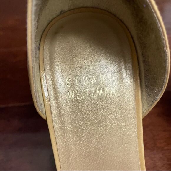 Stuart Weitzman Ankle-Cuff Tan Cork Wedge Sandal Size 7 - Picture 13 of 16